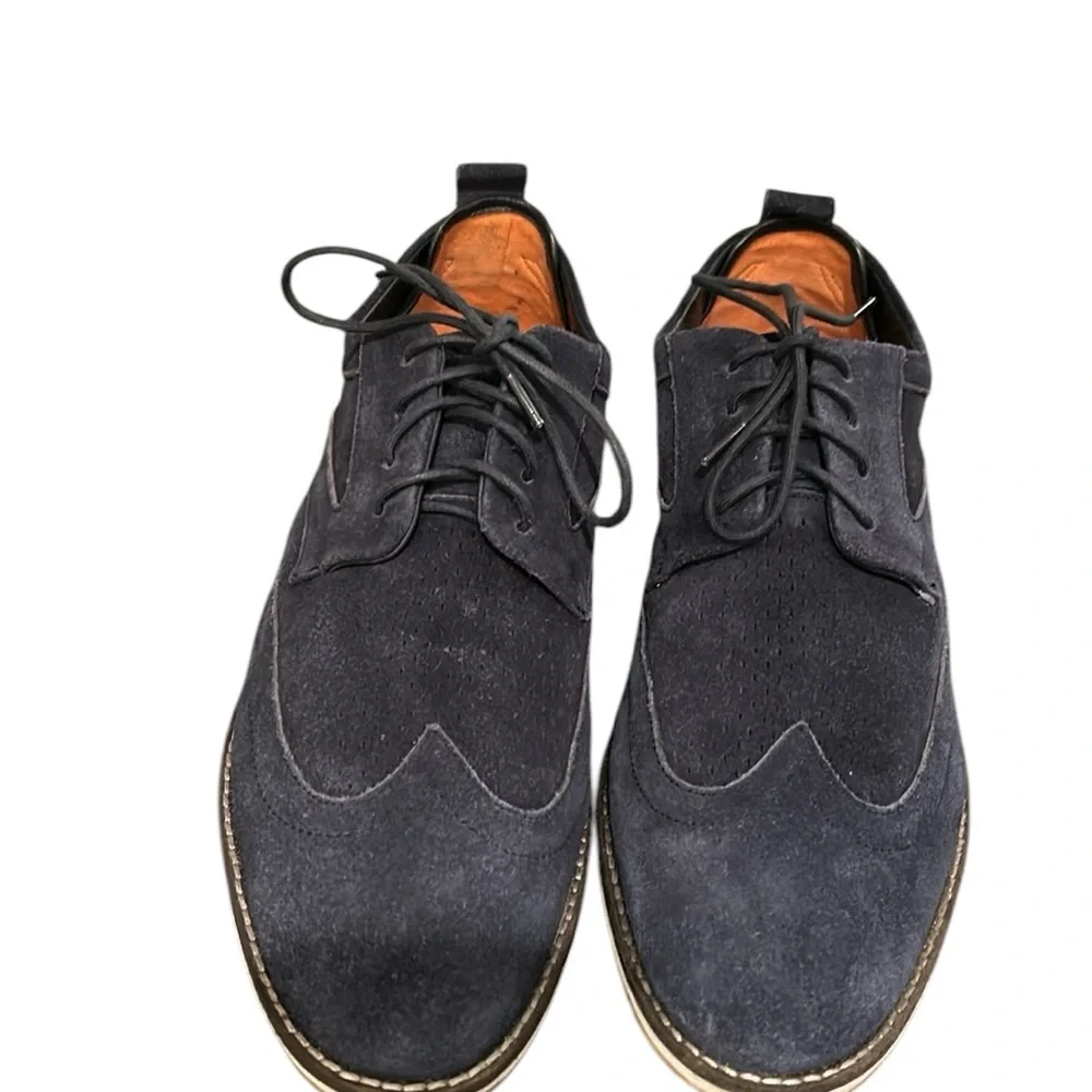 Thomas & Vine Men’s Navy Suede Wing Tips Size 10.5